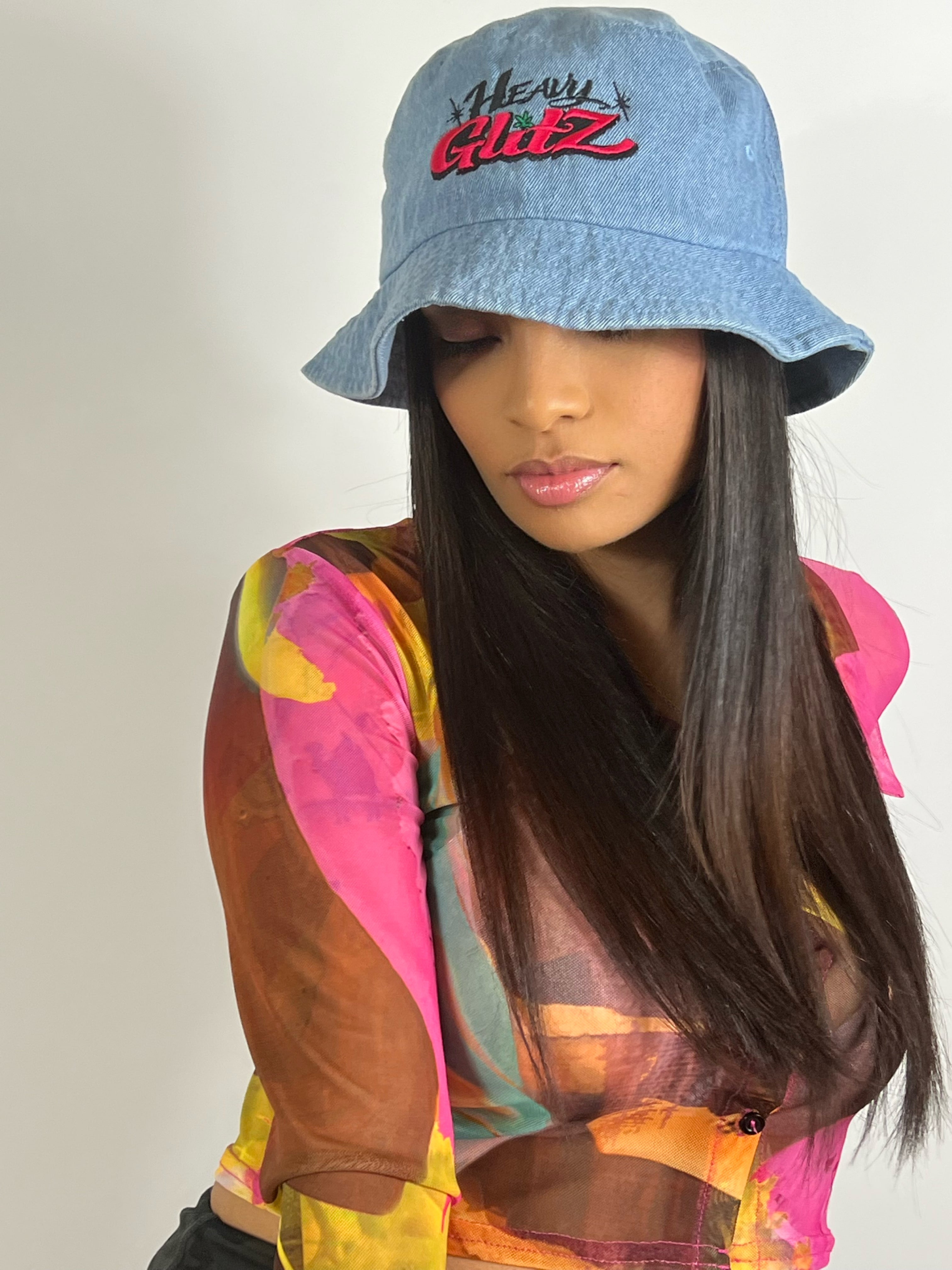 palace needles denim bucket hatバケハ palace needles denim bucket hatバケハ 帽子